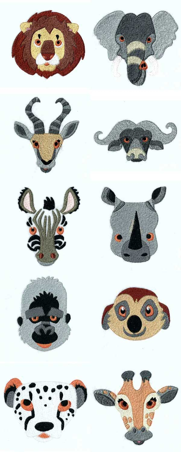 Animal Embroidery Patterns Animal Kingdom Machine Embroidery Designs