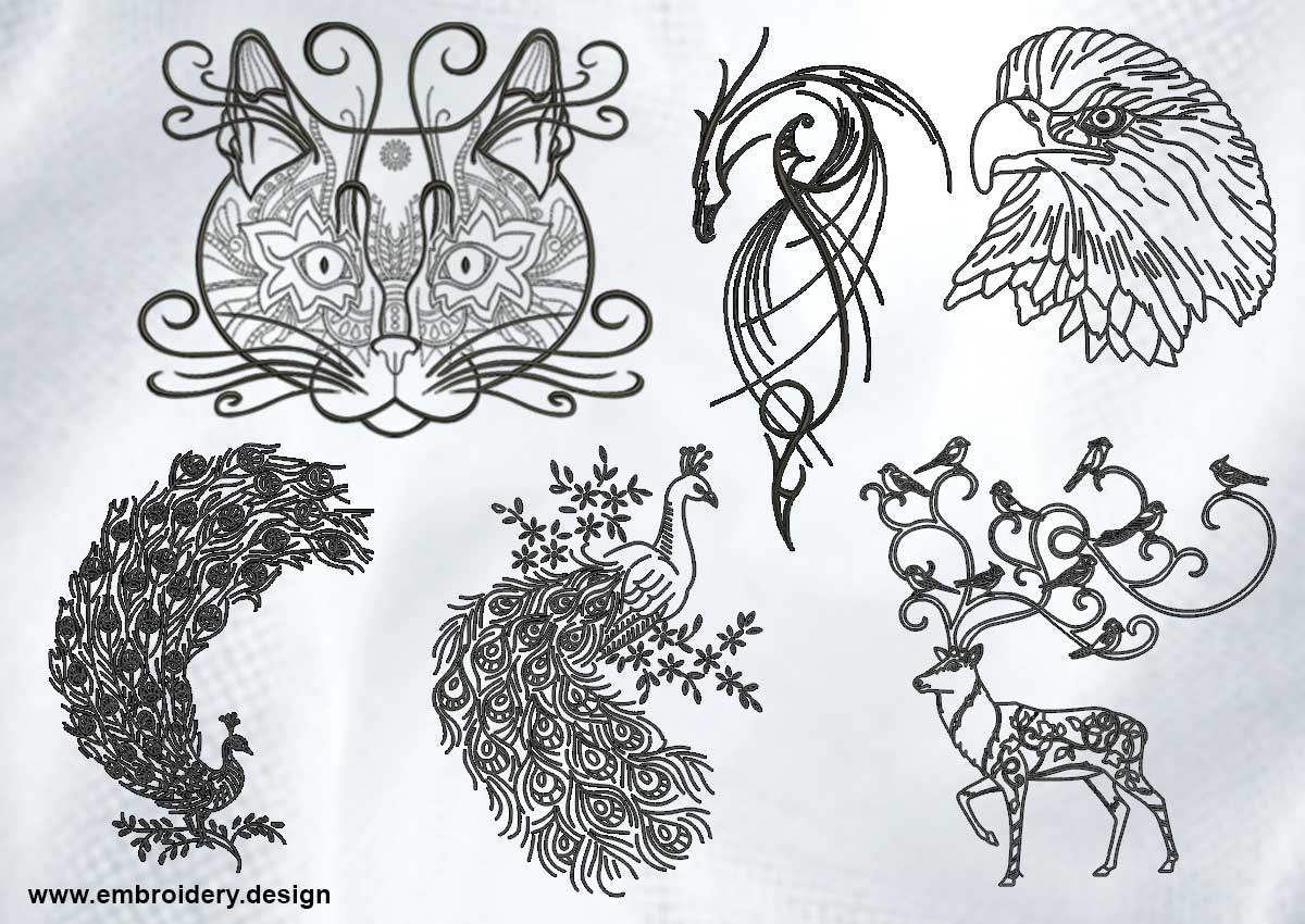 Animal Embroidery Patterns Creative Outline Animals
