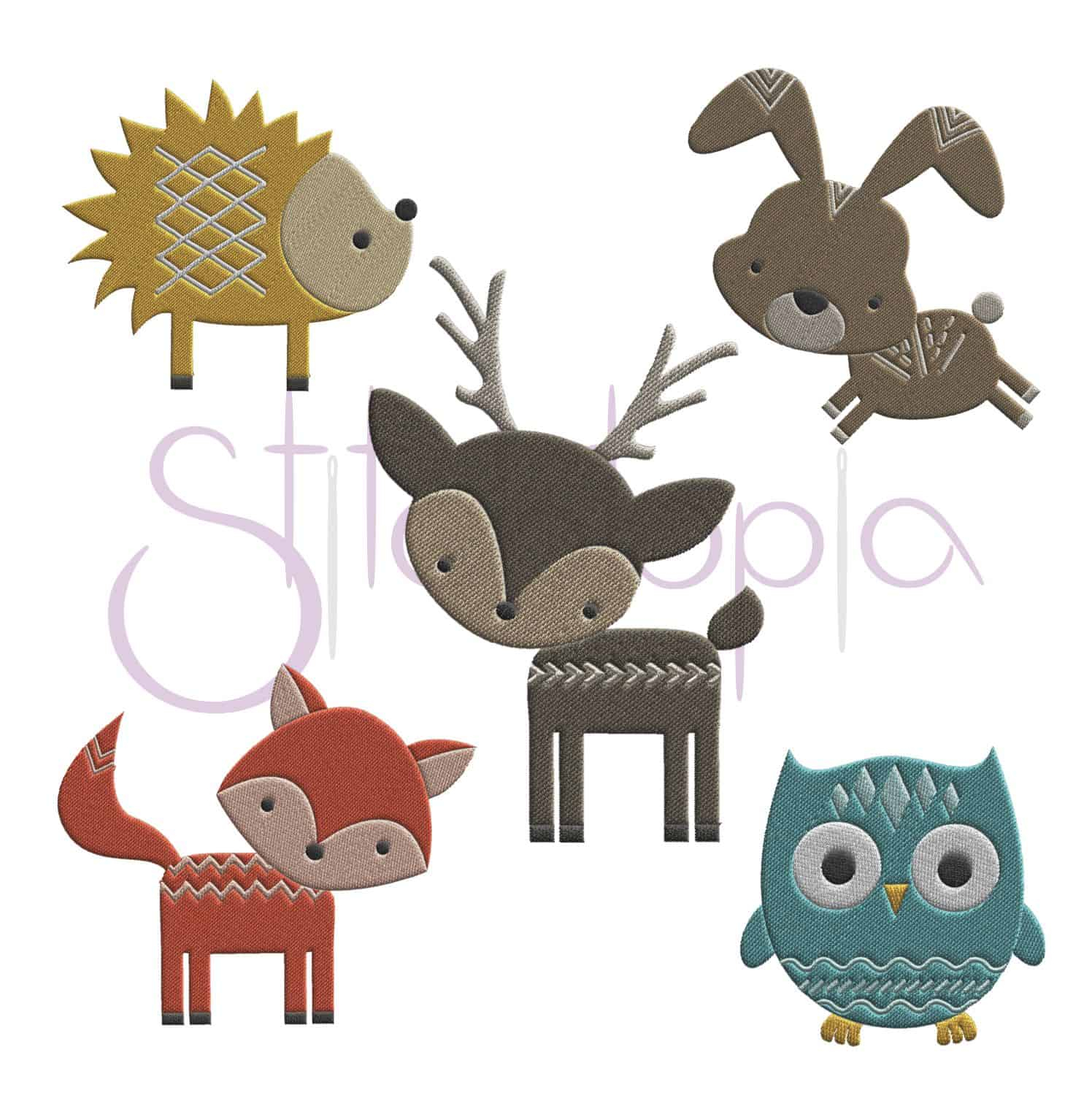Animal Embroidery Patterns Forest Animals Embroidery Design Set