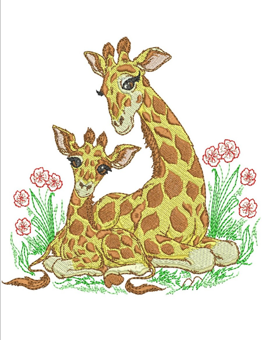 Animal Embroidery Patterns Mom And Ba Zoo Animals