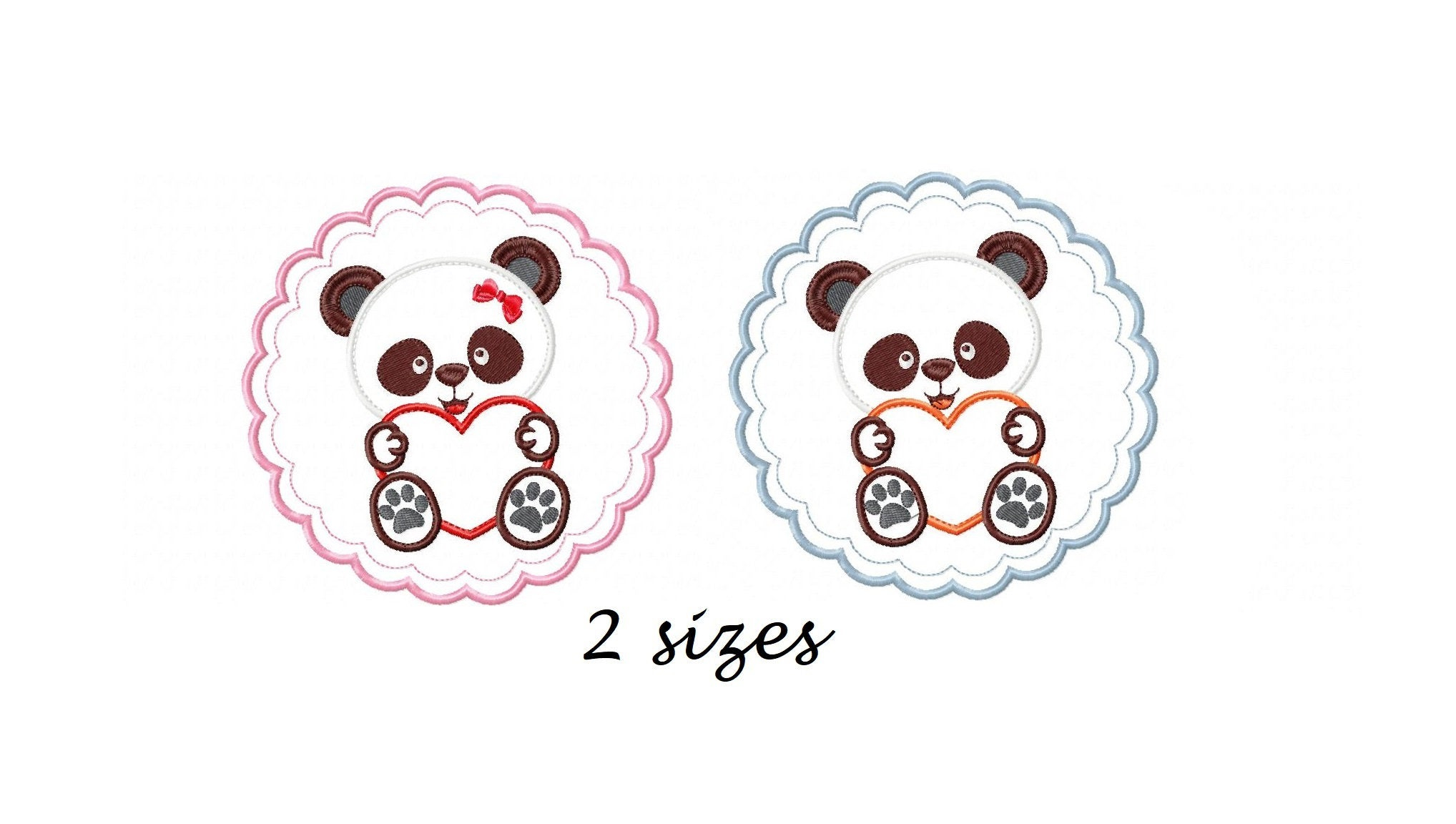 Animal Embroidery Patterns Panda Embroidery Designs Animal Embroidery Design Machine Embroidery Pattern Ba Embroidery File Kid Embroidery Applique Design Bow