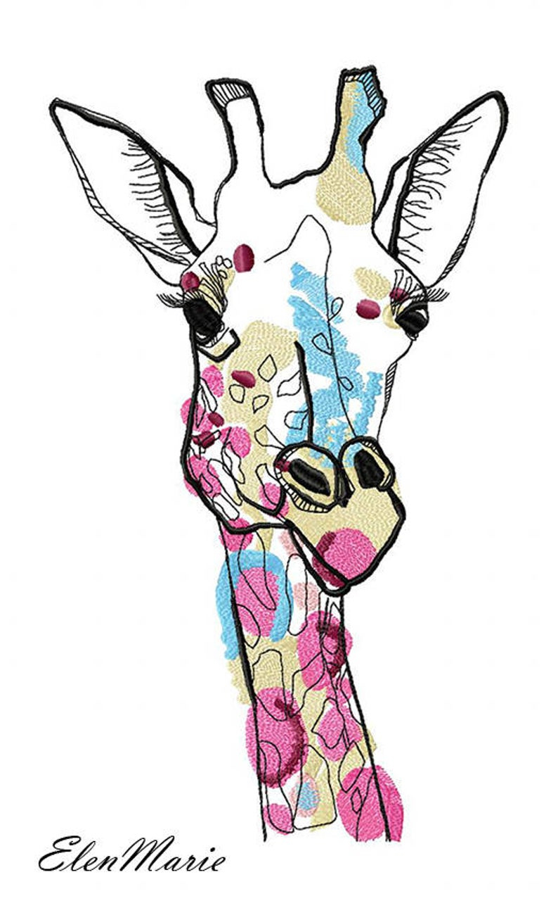 Animal Embroidery Patterns Spirit Giraffe Machine Embroidery Design Embroidery Giraffe Embroidery Animal Embroidery Design Embroidery Patterns 57 68 812