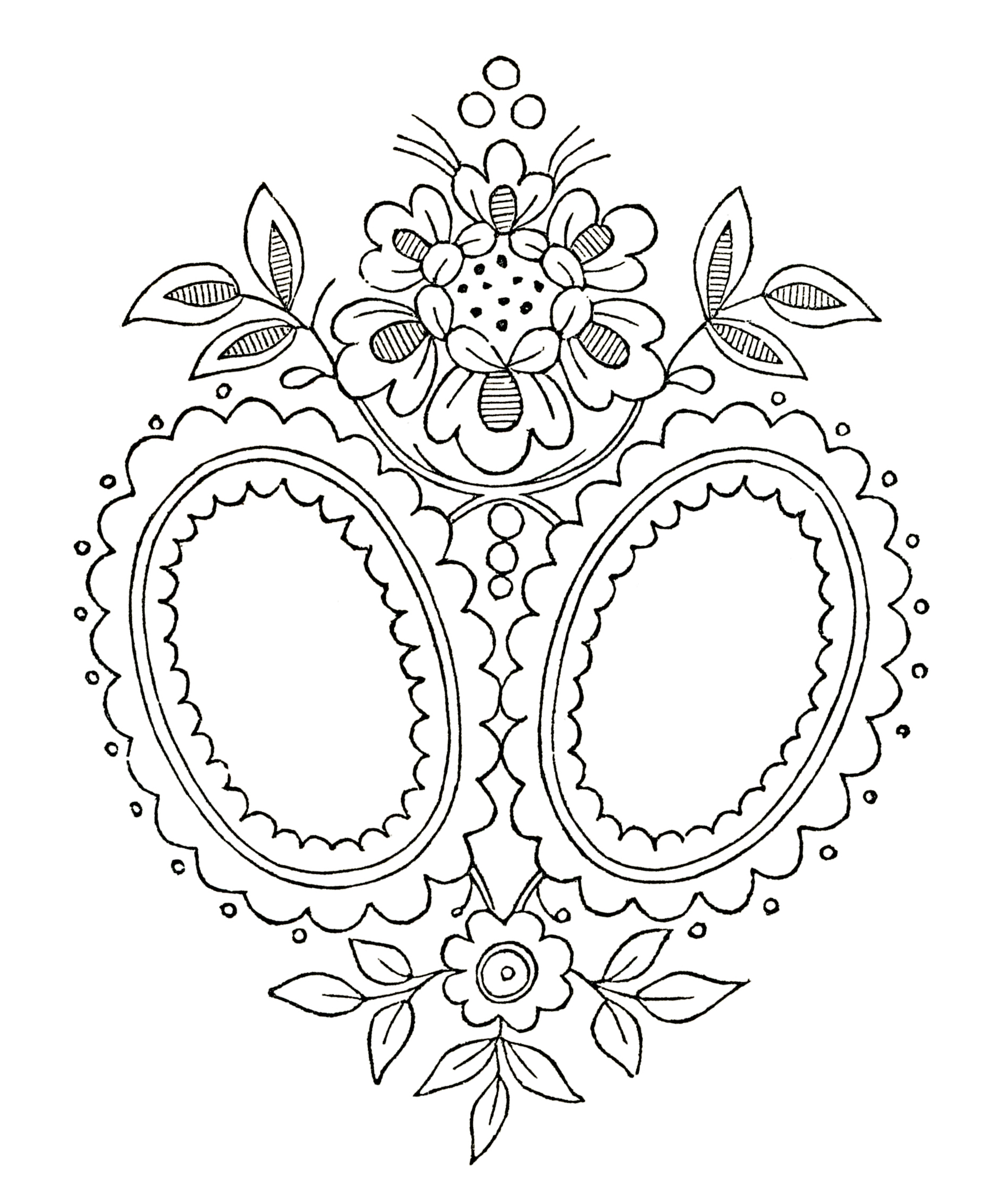 Antique Embroidery Patterns Vintage Monogram Embroidery Pattern The Graphics Fairy
