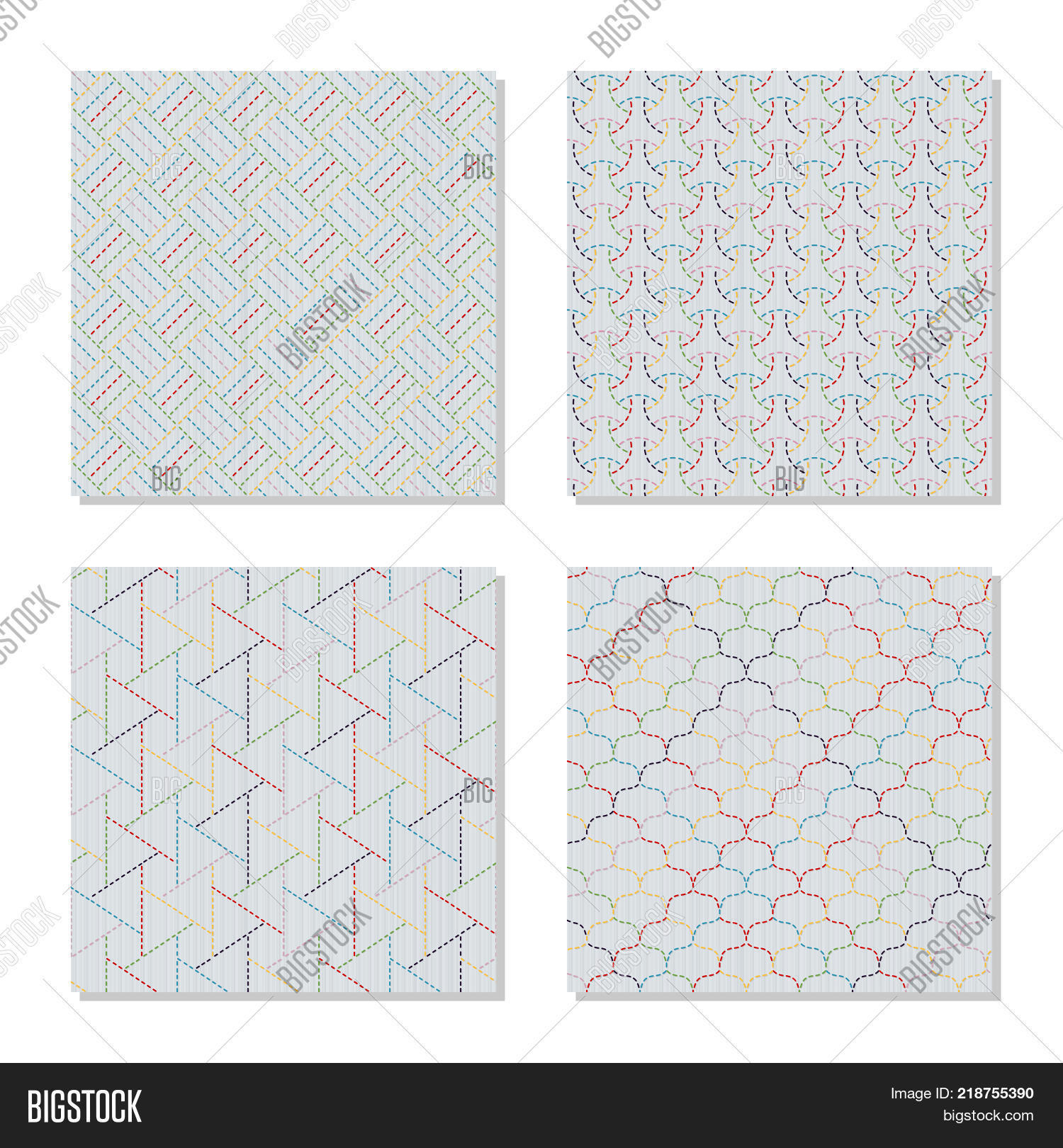 Asian Embroidery Patterns Four Asian Embroidery Vector Photo Free Trial Bigstock