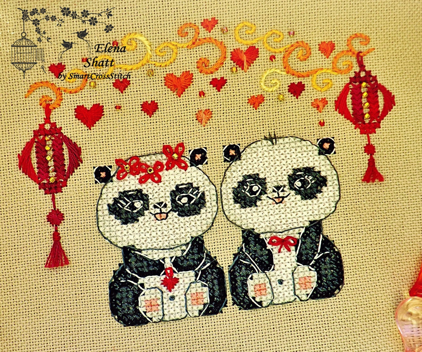 Asian Embroidery Patterns Pandas Cross Stitch Chinese Pattern Pdf Oriental Embroidery Whitework Design Asian Needlepoint Cross Stitch Pandas Orient Chart Printable