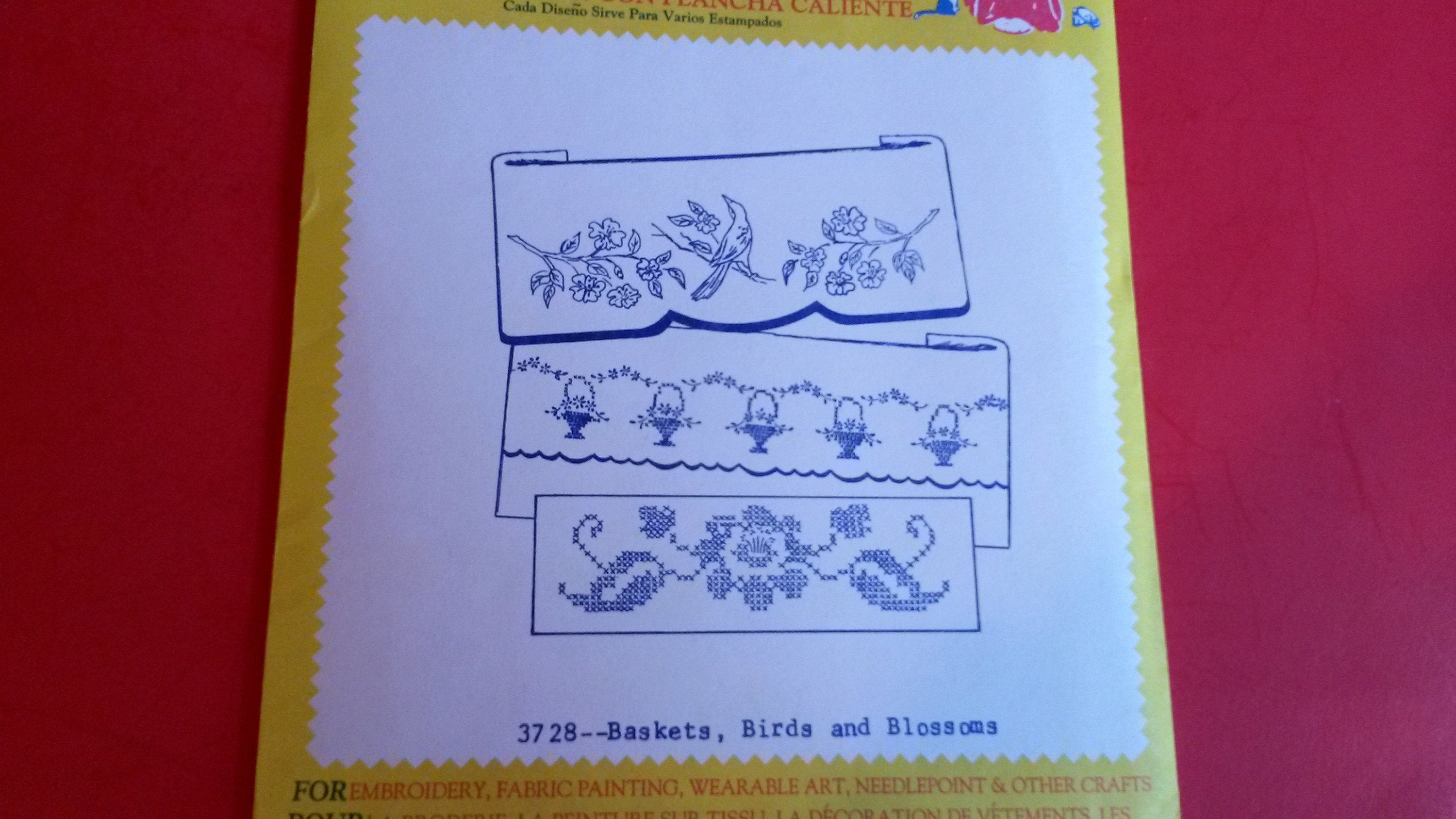 Aunt Martha Embroidery Patterns Baskets Birds And Blossoms Aunt Martha Embroidery Pattern 3728 Iron On Transfer Bb4