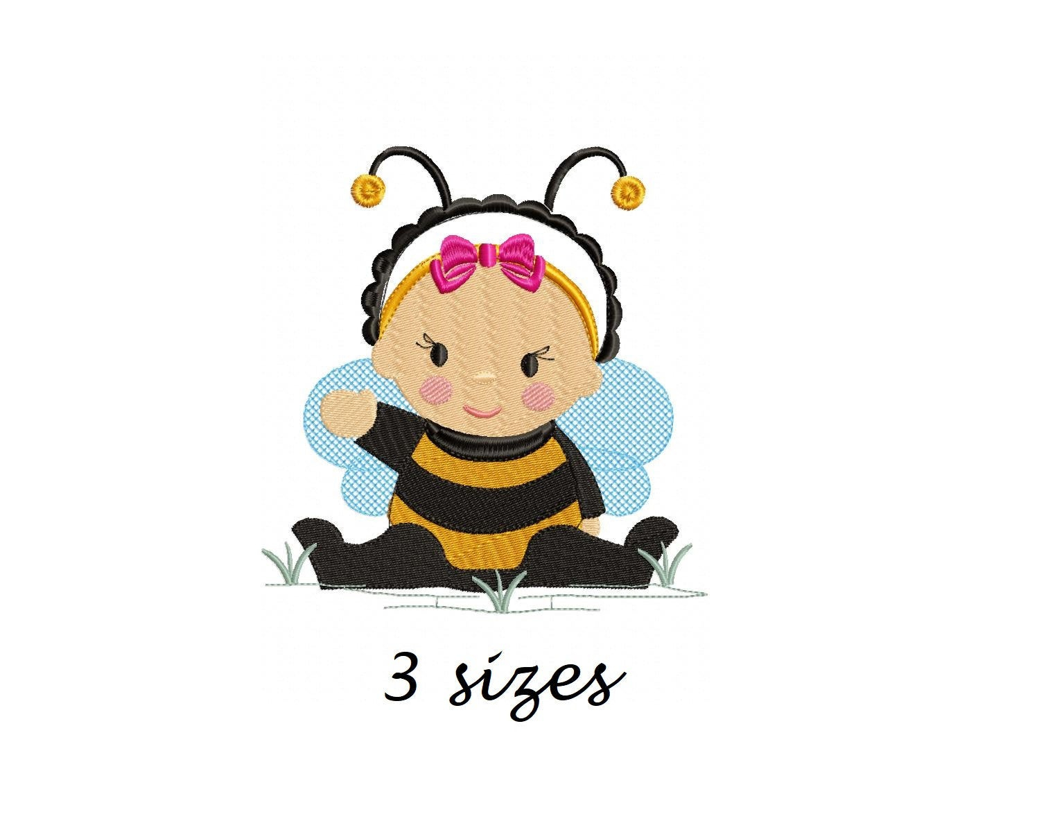Baby Embroidery Patterns Ba Bee Embroidery Designs Bee Embroidery Design Machine Embroidery Pattern File Instant Download Bee Applique Ba Embroidery Ba Girl