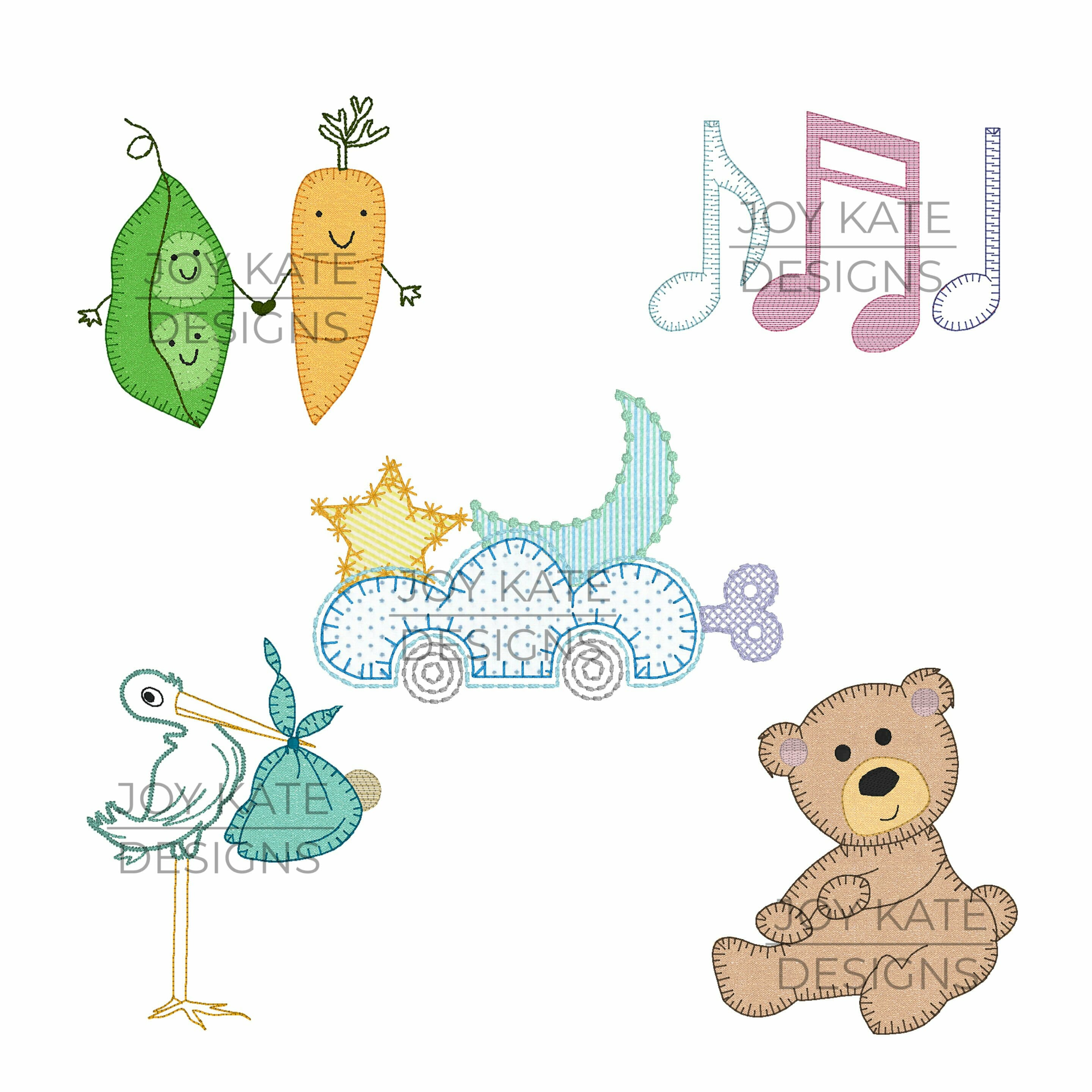 Baby Embroidery Patterns Set Of 5 Ba Designs Bundle