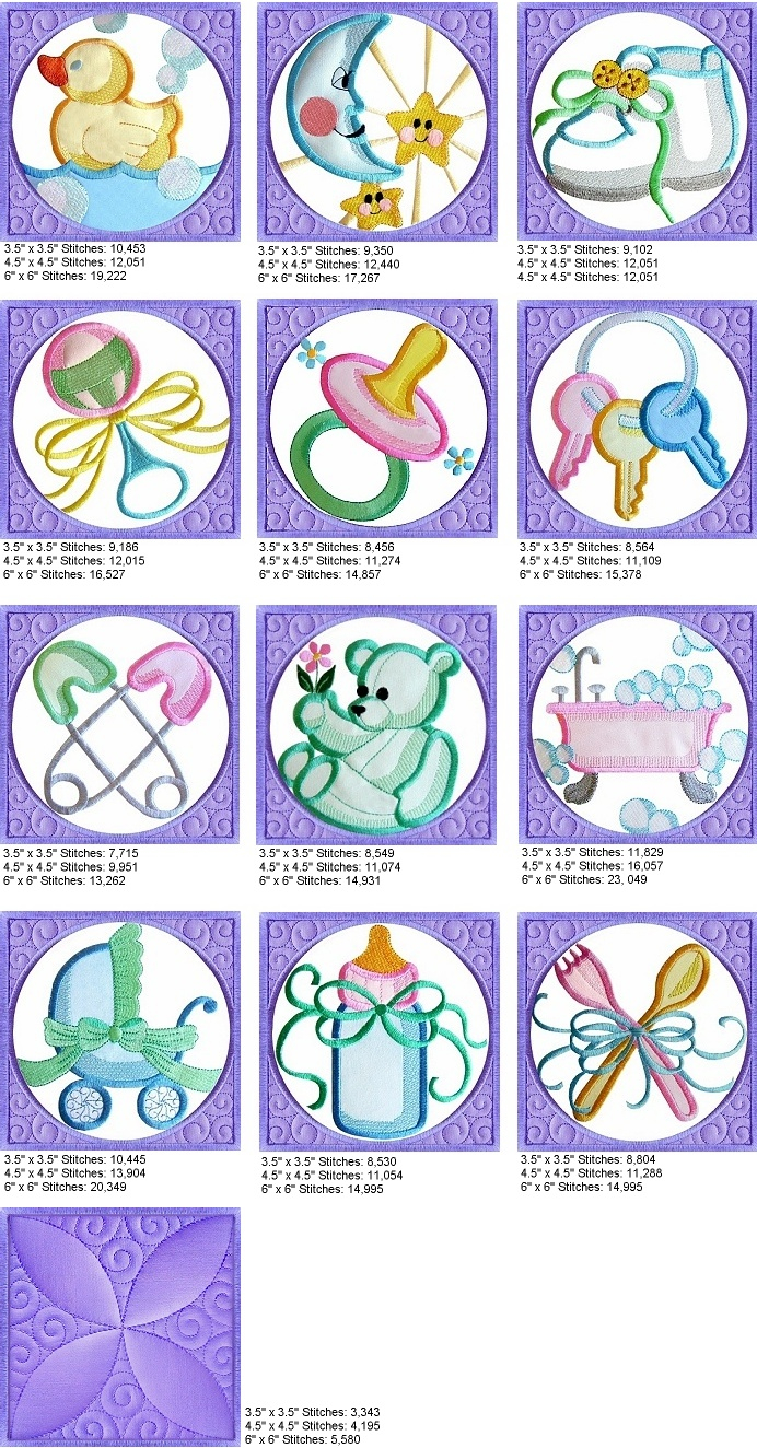 Baby Quilt Embroidery Patterns Ba Quilt Blocks Collection Machine Embroidery Designs Ba Quilt