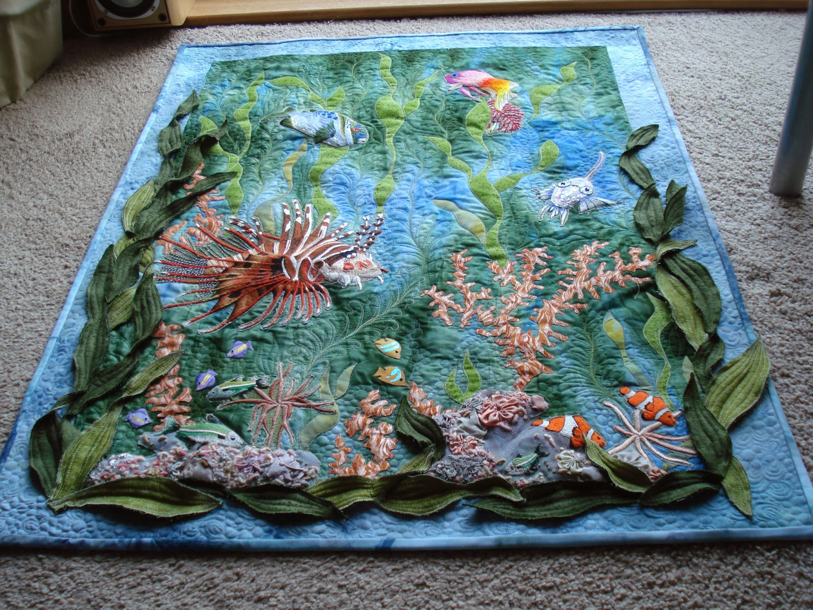 Baby Quilt Embroidery Patterns The Nifty Stitcher Hand Embroidered Tropical Fish Wall Ralph Lauren