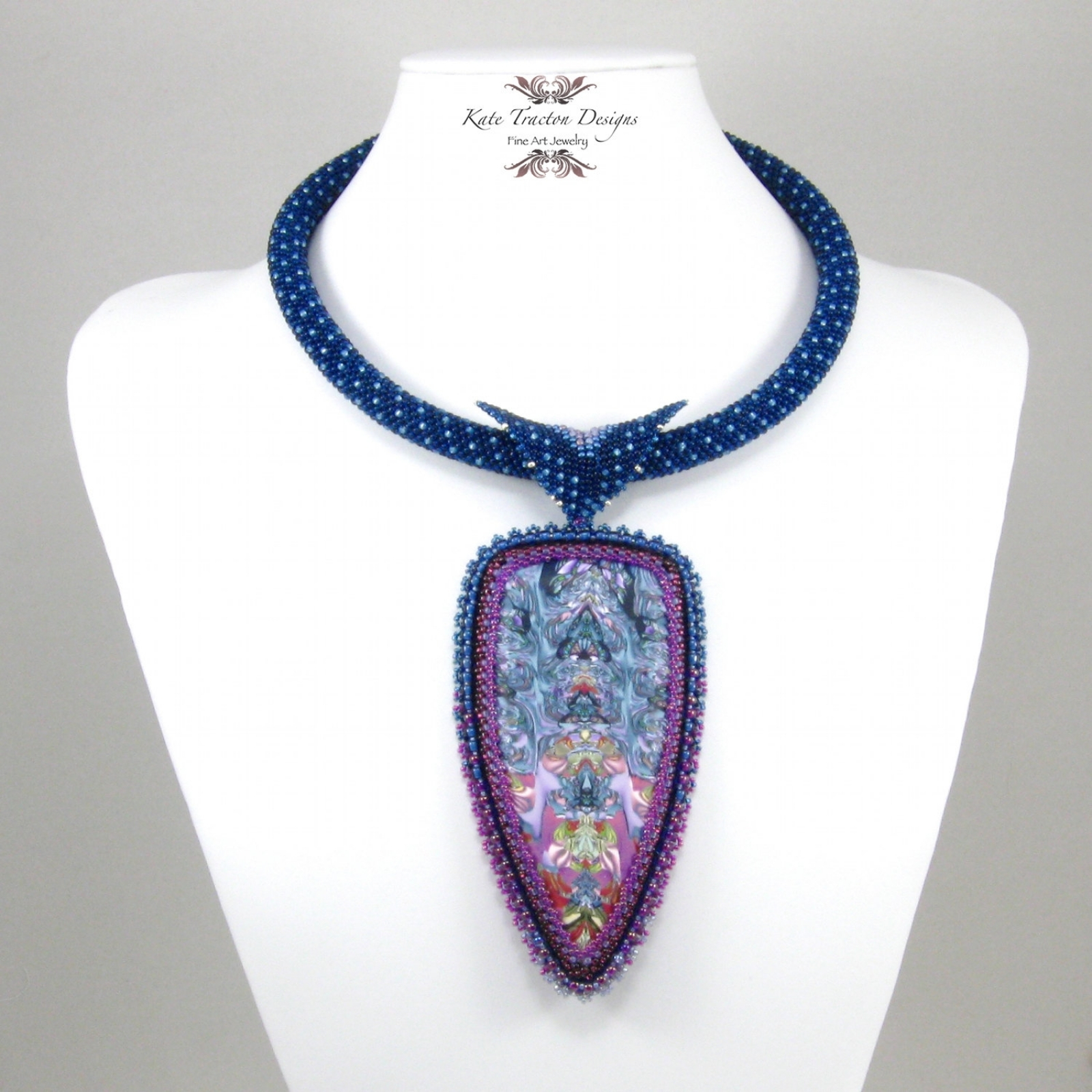 Bead Embroidery Jewelry Patterns Twilight Descends Necklace Polymer Clay Beadweaving Bead Embroidery