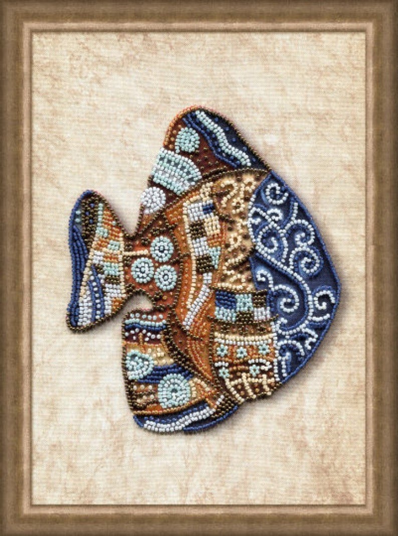 Bead Embroidery Patterns Fish Bead Embroidery Kit Beads Embroidery Beaded Kit Embroidery Patterns Wall Hangings Home Decor