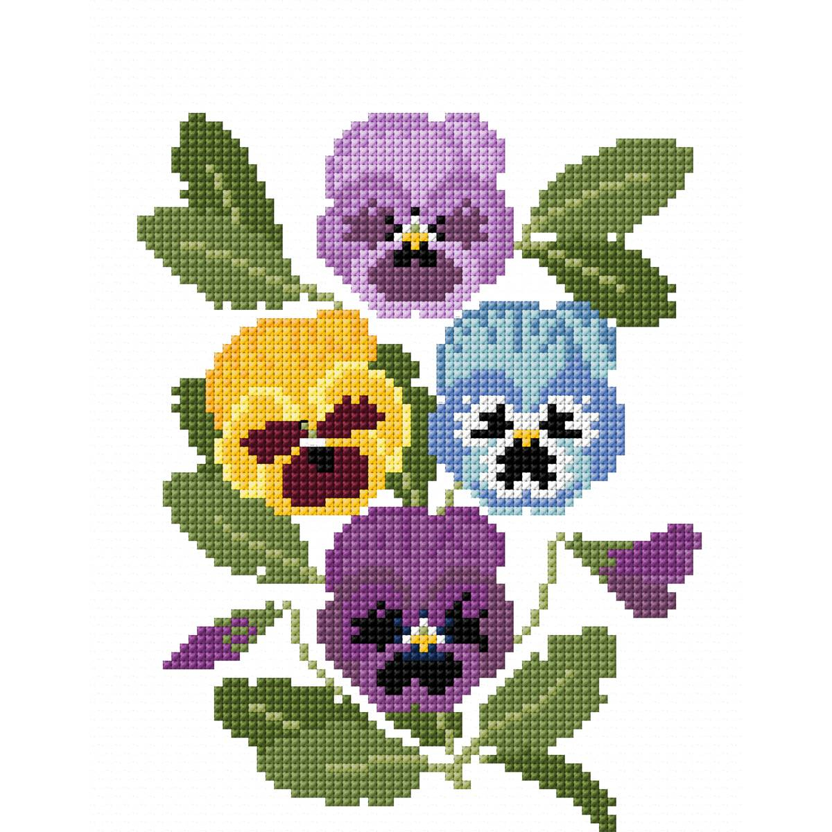 Bead Embroidery Patterns Free Download Free Pattern Dmc Decorative Pansies Cross Stitch 0155 Hobcraft