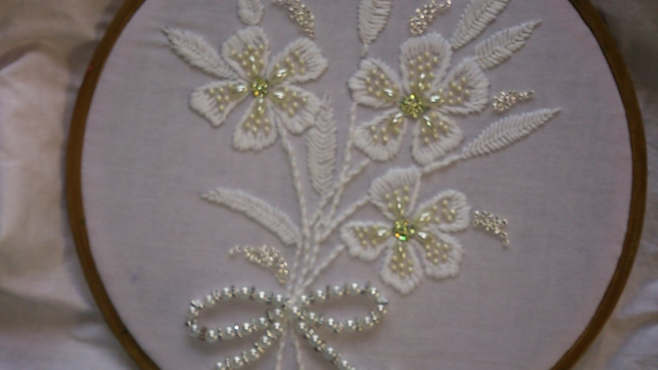 Bead Embroidery Patterns Hand Embroidery Designs White Work With Beads Embroidery Stitches Tutorial