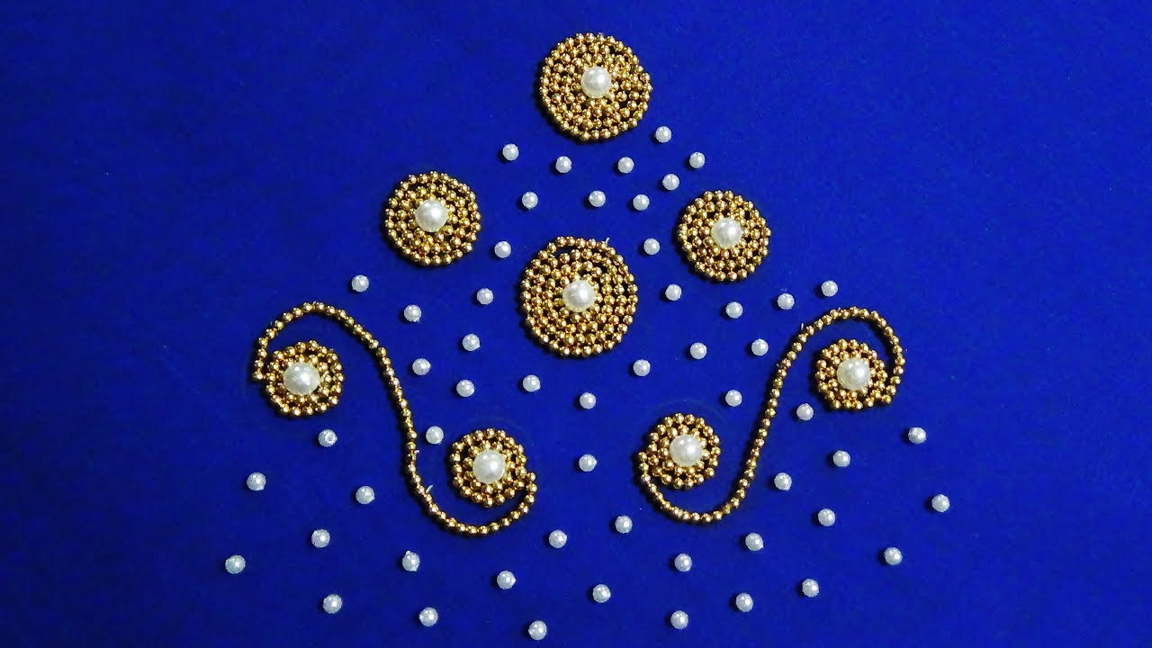 Beadwork Embroidery Patterns Hand Embroiderybead Embroidery For Blouses Kurtis And Churidar