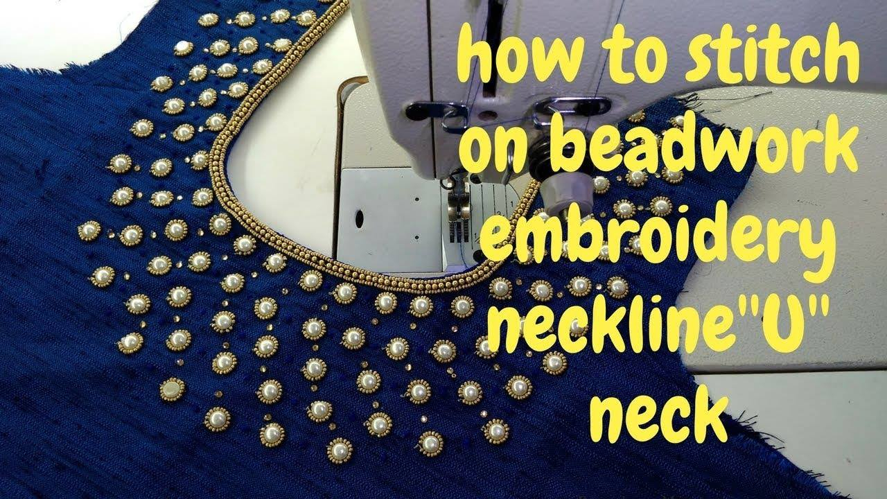 Beadwork Embroidery Patterns How To Stitch On Bead Work Embroidery Necklineu Neck Simple