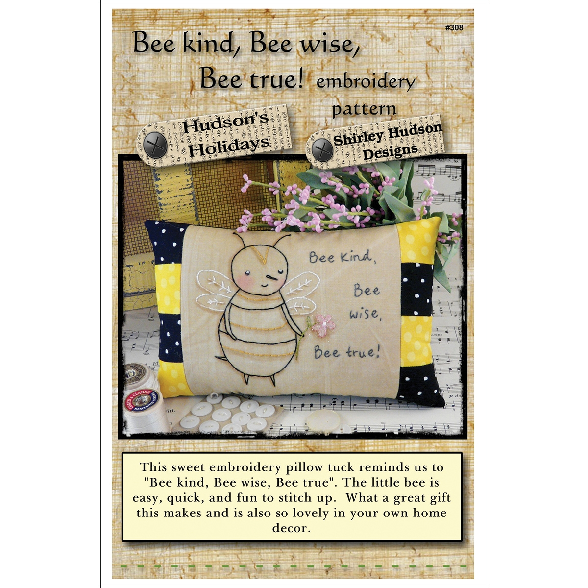 Bee Embroidery Pattern Bee Kind Bee Wise Bee True Hand Embroidery Pattern