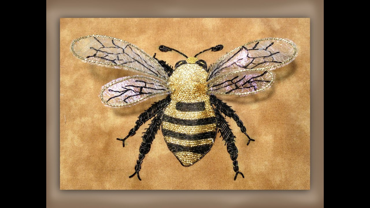 Bee Embroidery Pattern How To Embroider A Large Goldwork Bumble Bee With Realistic Wings