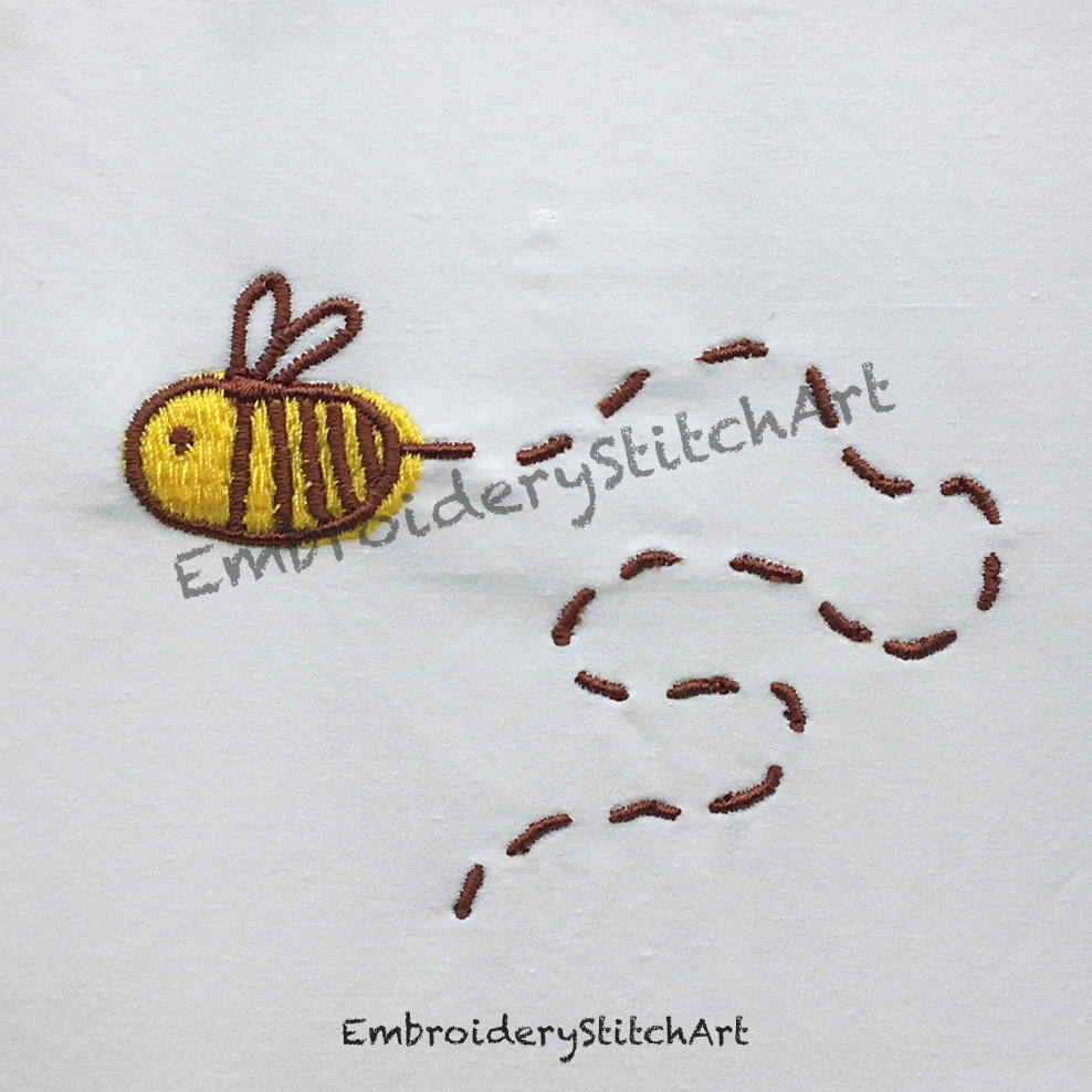 Bee Embroidery Pattern Swamp Of Bee Machine Embroidery Pattern Bumble Bee Machine Embroidery Design Bee Patterns Bee Design Embroidery Insects Flower Yellow Brown