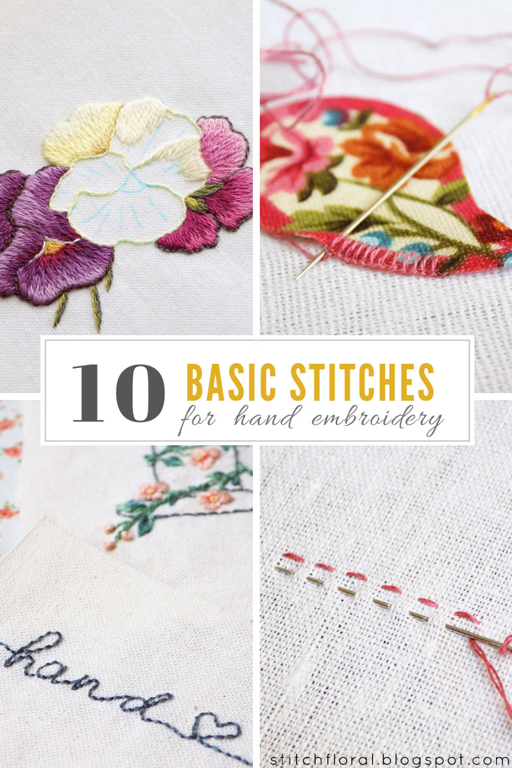 Beginner Embroidery Patterns 10 Basic Stitches For Hand Embroidery Stitch Floral
