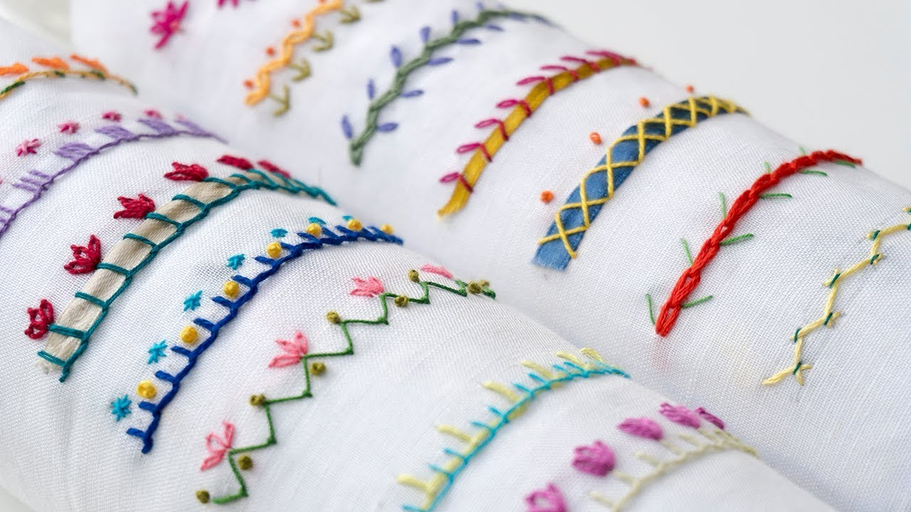 Beginner Embroidery Patterns 14 Hand Embroidery Borders For Beginners Basic Embroidery Stitches