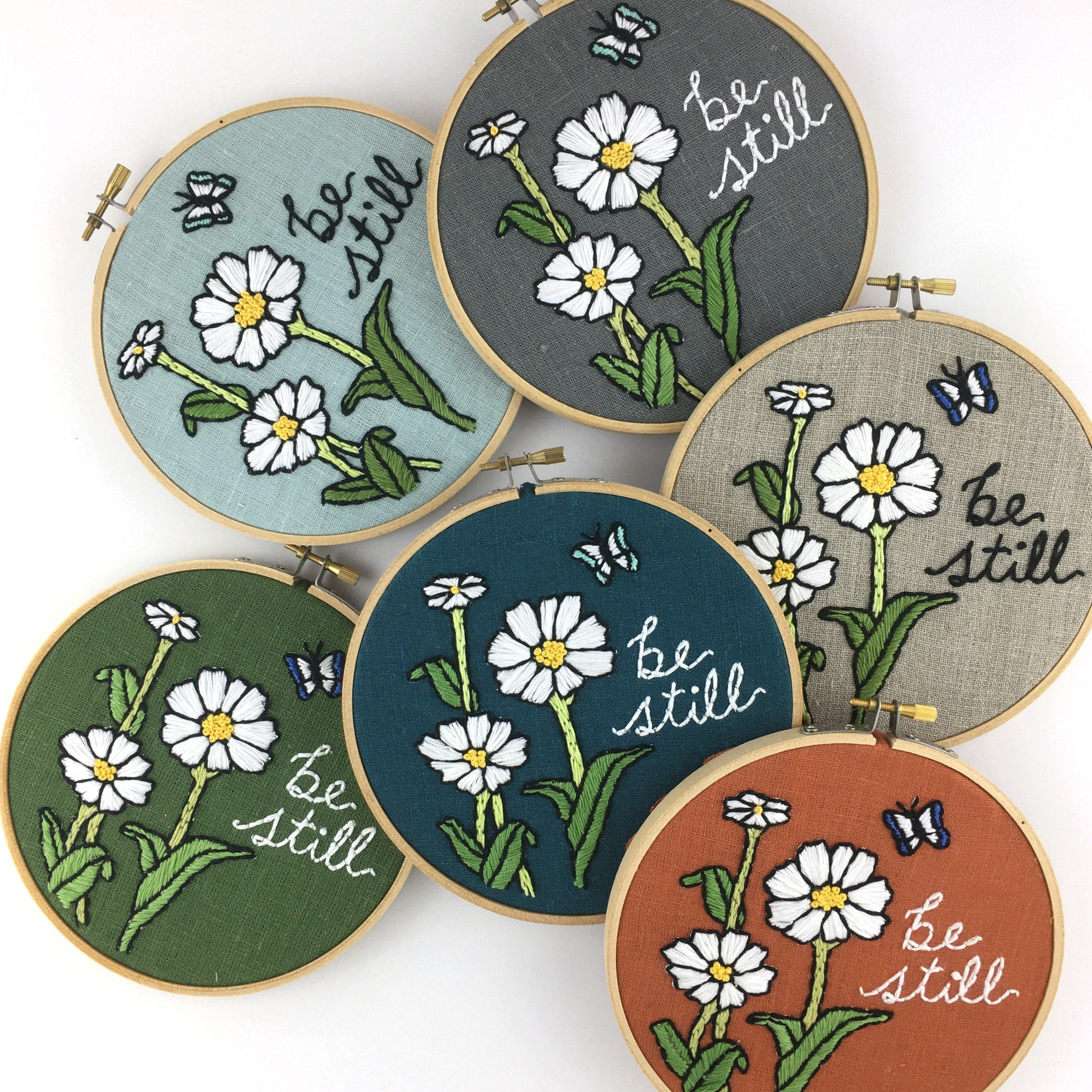 Beginner Embroidery Patterns Be Still Embroidery Kit Easy Beginner Embroidery Kit Floral