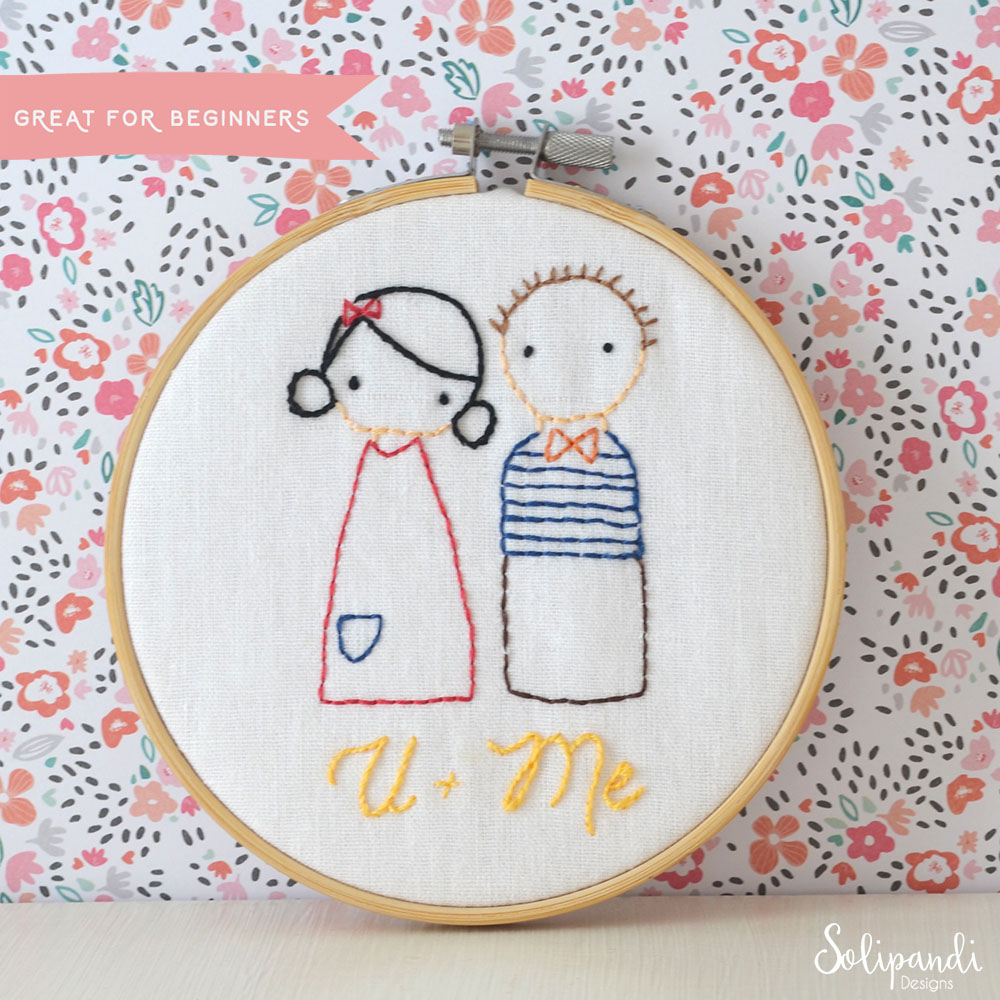Beginner Embroidery Patterns U Me Sweet Couple Hand Embroidery Pdf Pattern Instructions