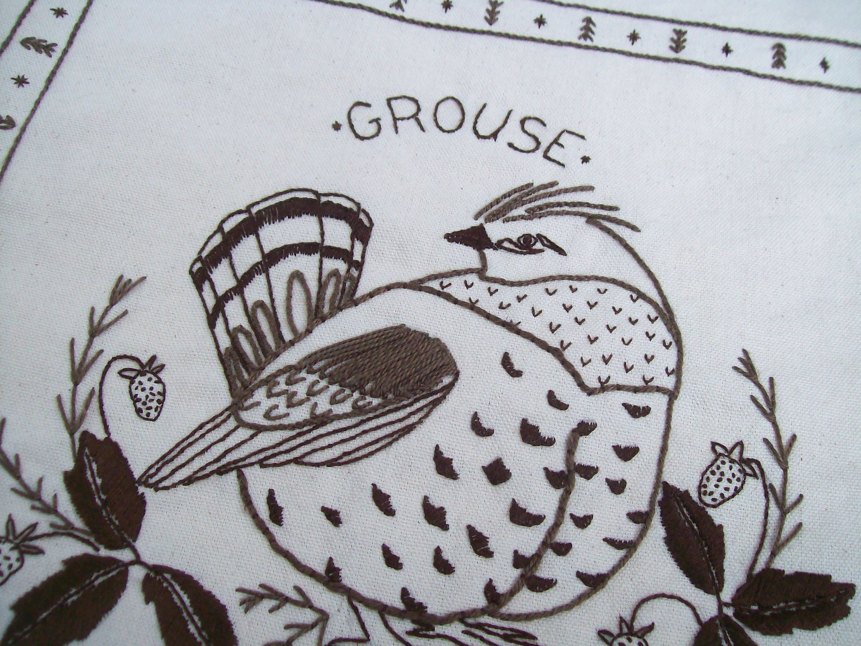 Bird Embroidery Pattern Bird Embroidery Pattern Fat Grouse Embroidered Pillow Pattern Grouse Hand Embroidery Pdf Download Bird Embroidery Pattern