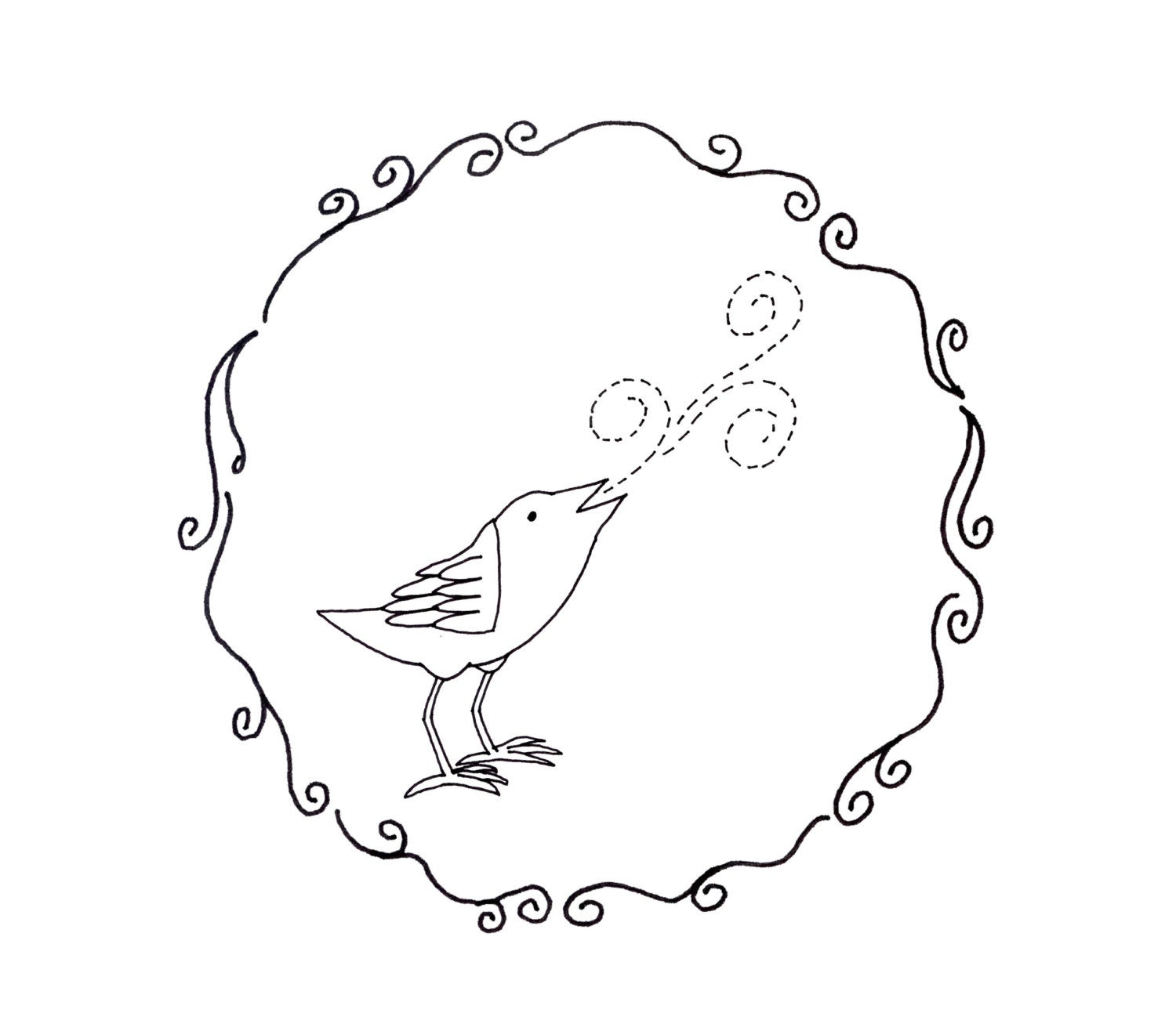 Bird Embroidery Pattern Bird Embroidery Pattern Woodland Animal Digital Downloadable 0106