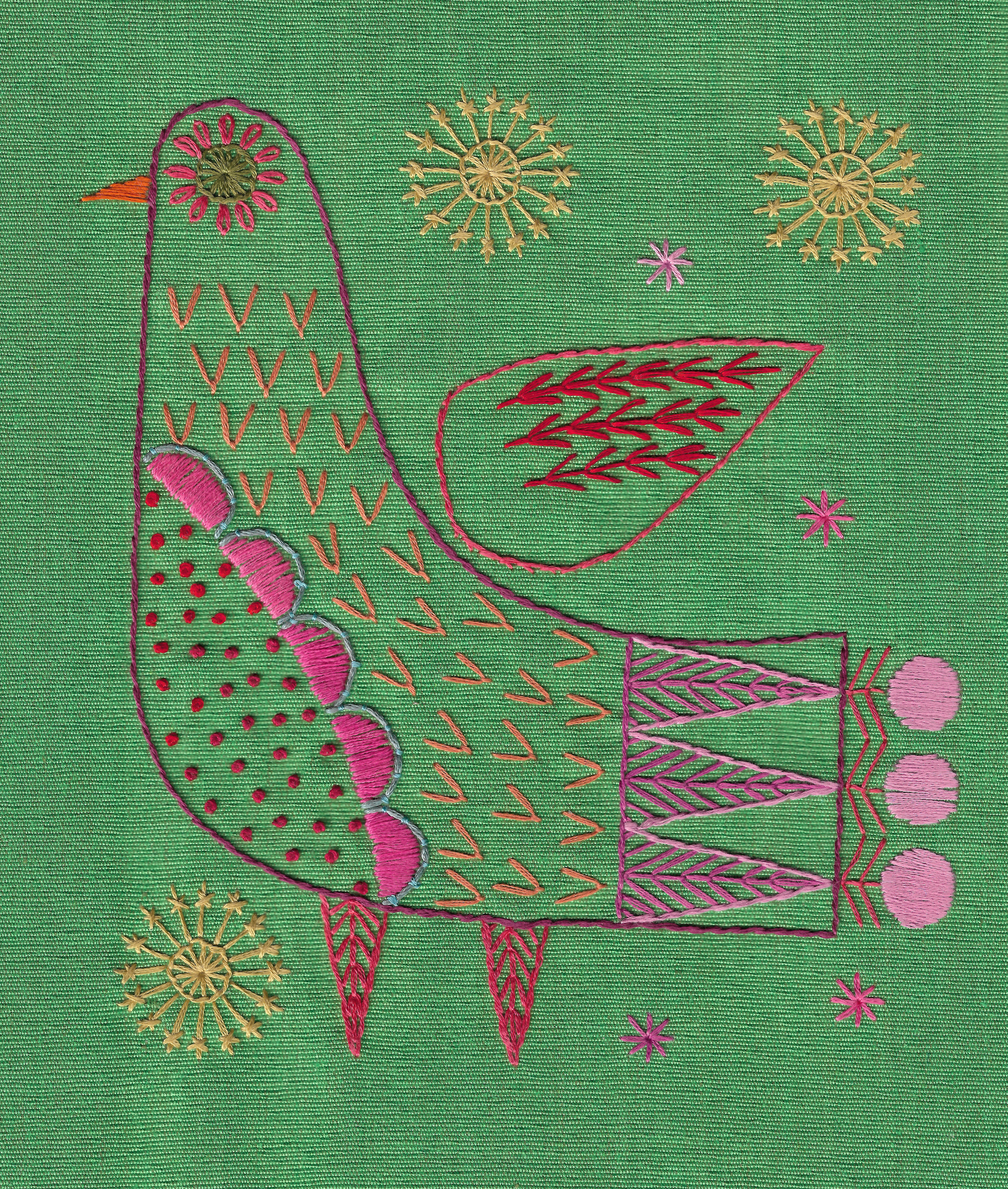 Bird Embroidery Pattern Bright Bird Iron On Transfer Embroidery Pattern