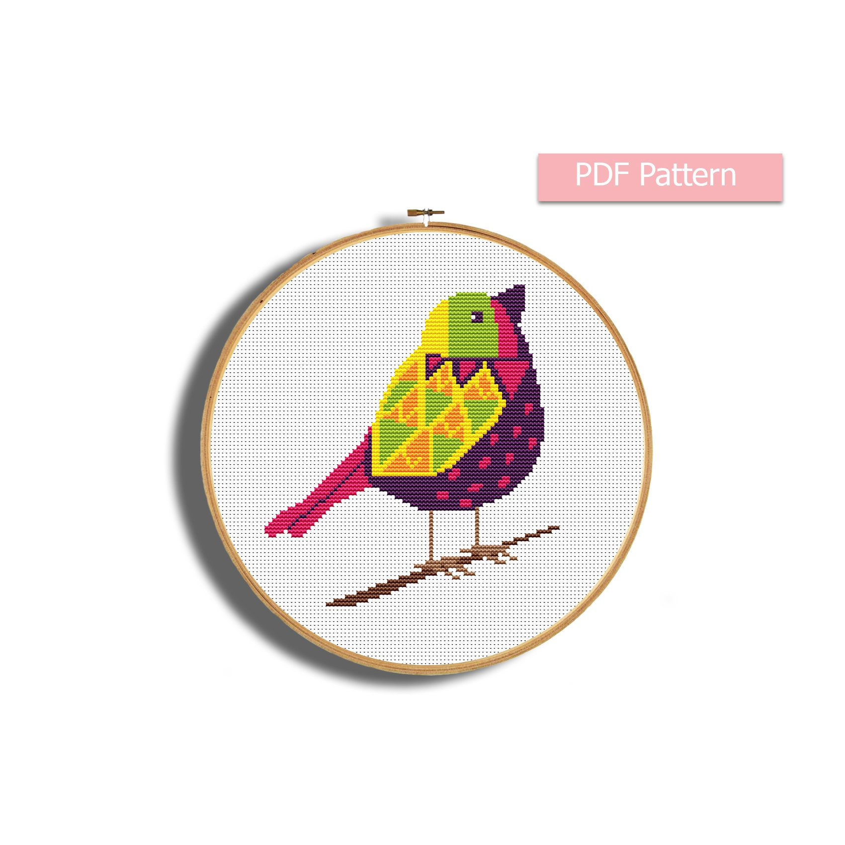 Bird Embroidery Patterns Bird Cross Stitch Pattern Modern Cross Stitch Chart Bird Embroidery Easy Stitching Animals Pattern Pdf Fauna Embroidery Counted Pd