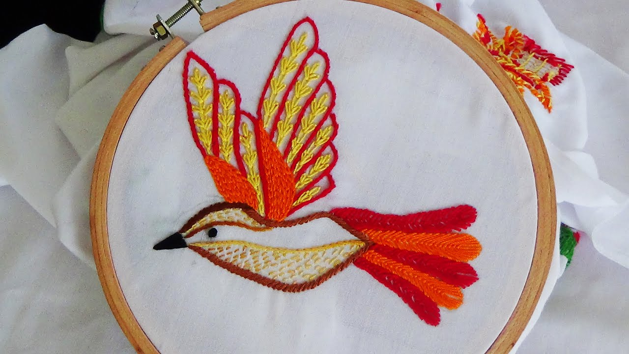 Bird Embroidery Patterns Free Hand Embroidery Bird Embroidery Fly Stitch Stem Stitch
