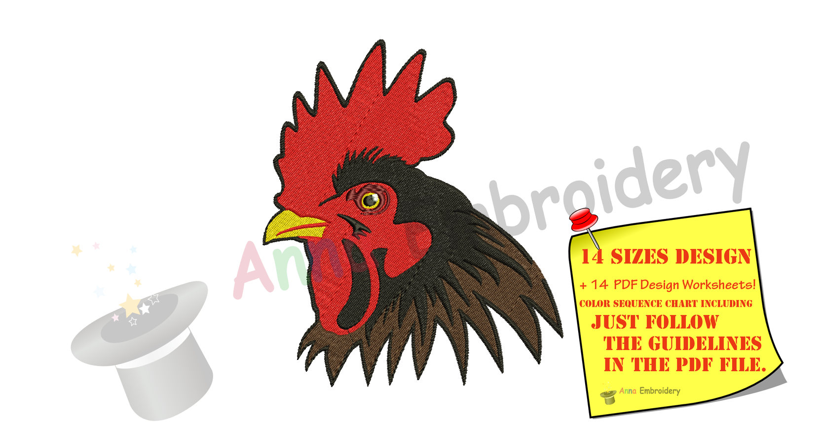 Bird Embroidery Patterns Rooster Embroidery Design Bird Embroidery Design Farm Embroidery Design Embroidery Patterns Instant Download Pes