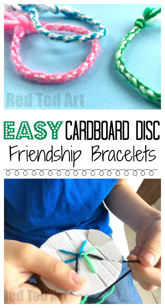 Bracelet Patterns With Embroidery Floss Easy Friendship Bracelets With Cardboard Loom Red Ted Art