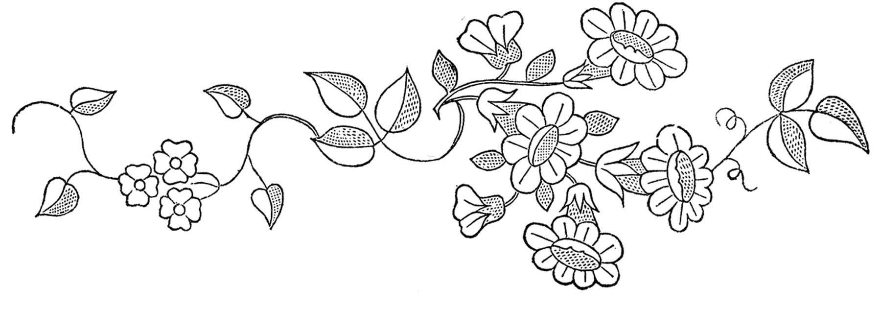 Brush Embroidery Patterns Floral Embroidery Patterns Pretty The Graphics Fairy