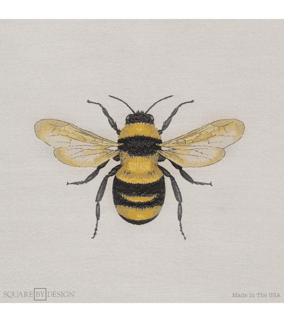Bumble Bee Embroidery Pattern Square Design Woven Fabric 25 Bumble Bee