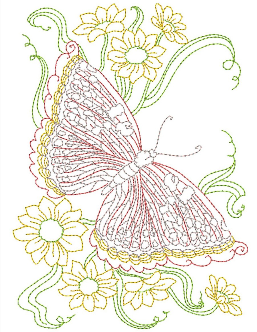 Butterfly Embroidery Pattern Butterflies In Spring