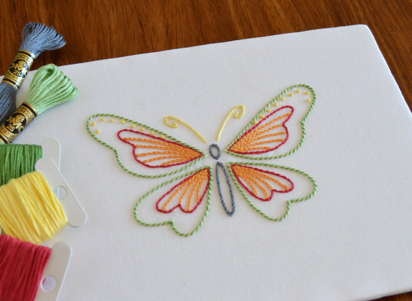 Butterfly Embroidery Pattern Papillon Iv Hand Embroidery Pattern Butterfly Embroidery Modern Embroidery Embroidery Nature Embroidery Patterns Pdf Pattern