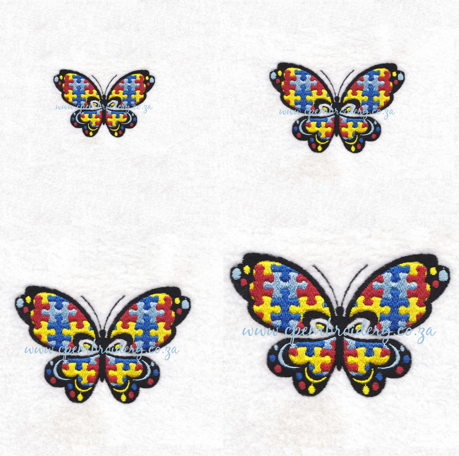Butterfly Embroidery Pattern Puzzled Butterfly