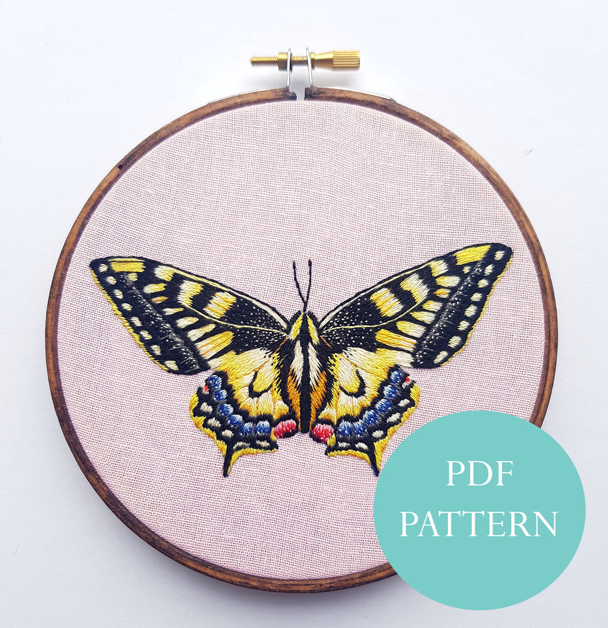 Butterfly Embroidery Pattern Yellow Butterfly Embroidery Pattern Georgie Kemery