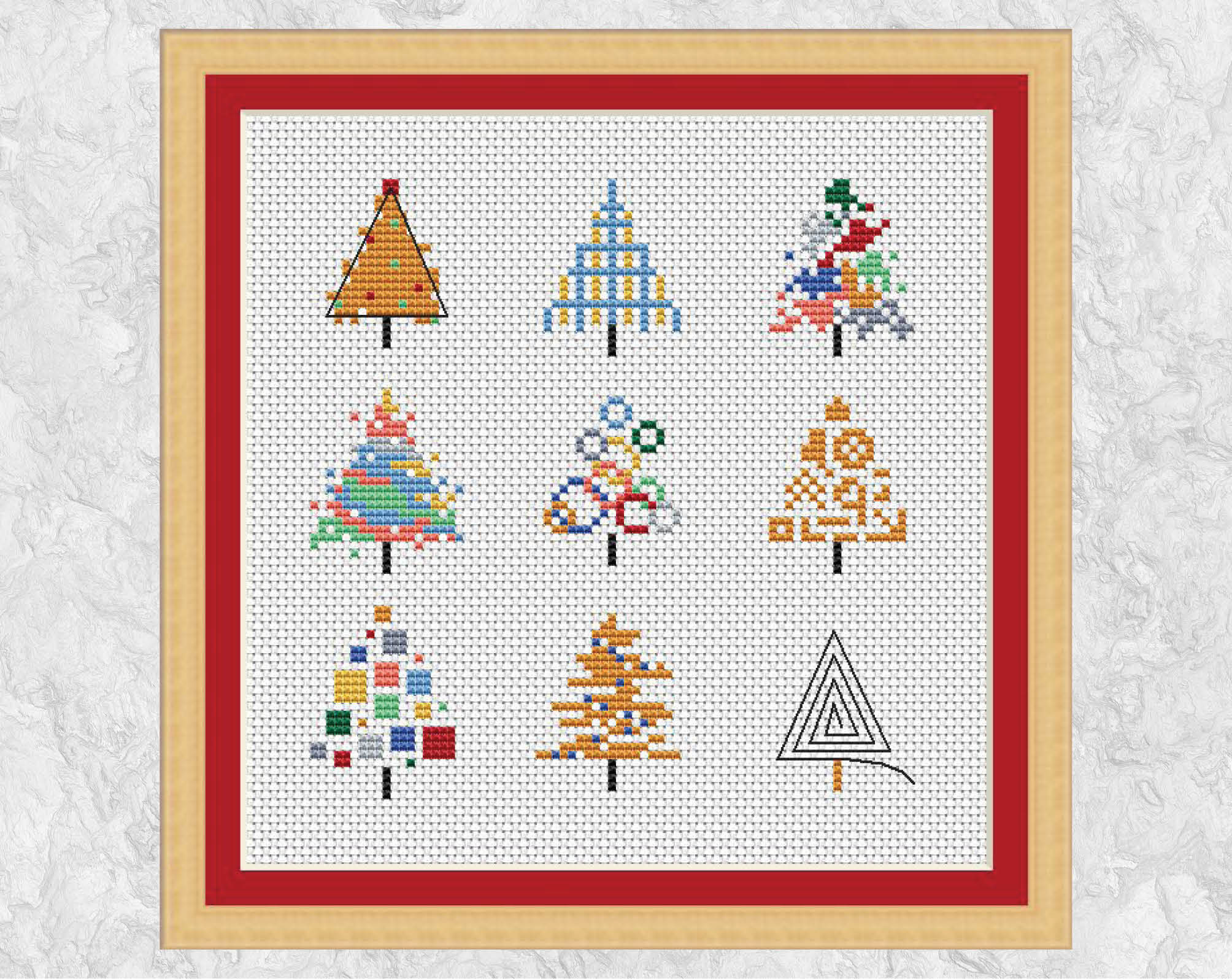 Card Embroidery Patterns Modern Christmas Cross Stitch Pattern Christmas Card Motifs Cute Mini Christmas Trees Small Easy Simple Fun Xmas Instant Download Pdf