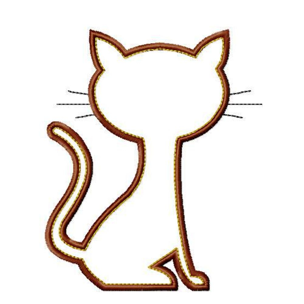 Cat Embroidery Patterns Cat Silhouette Applique Patterns