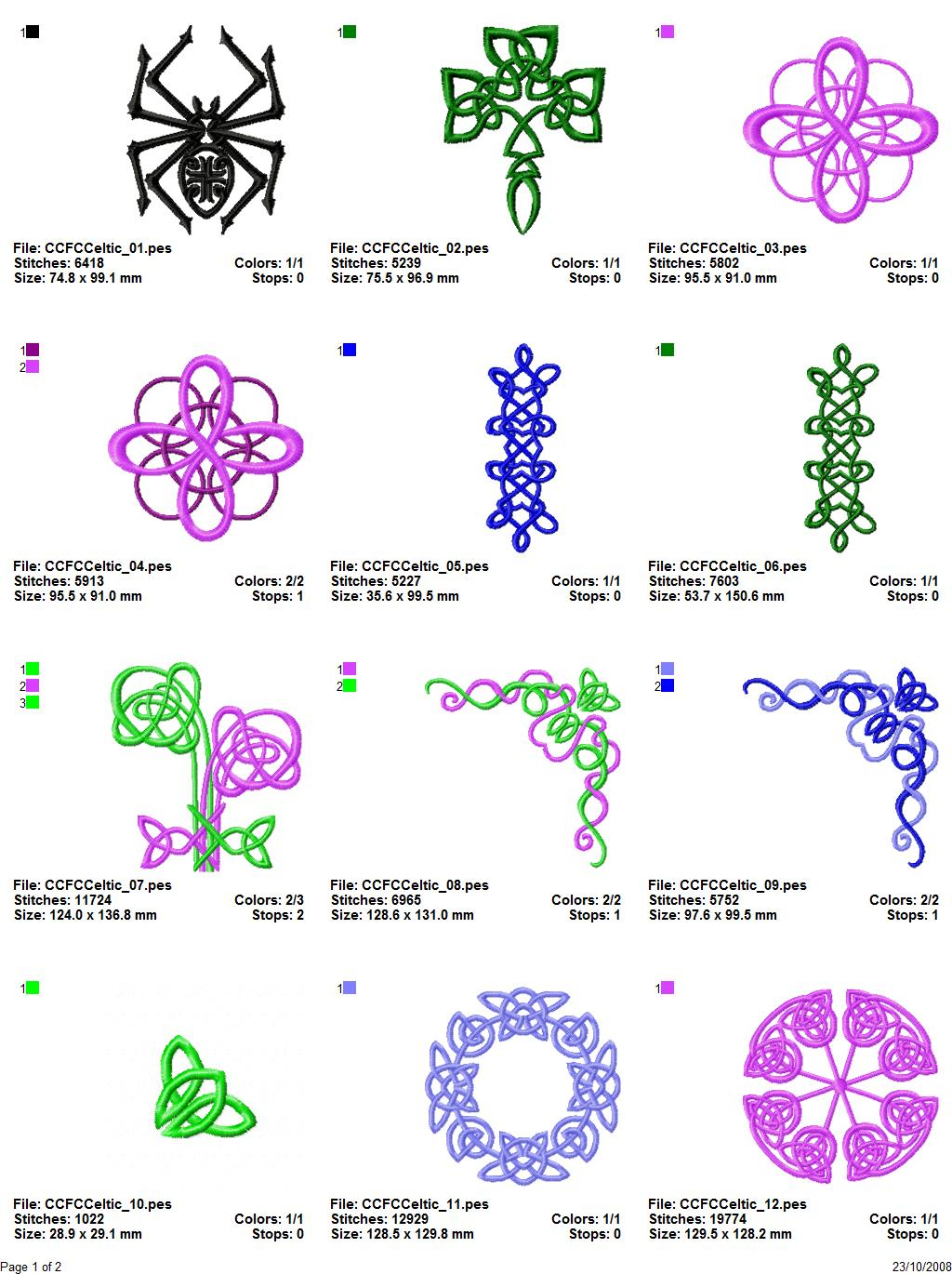 Celtic Embroidery Pattern Celtic Collection 1
