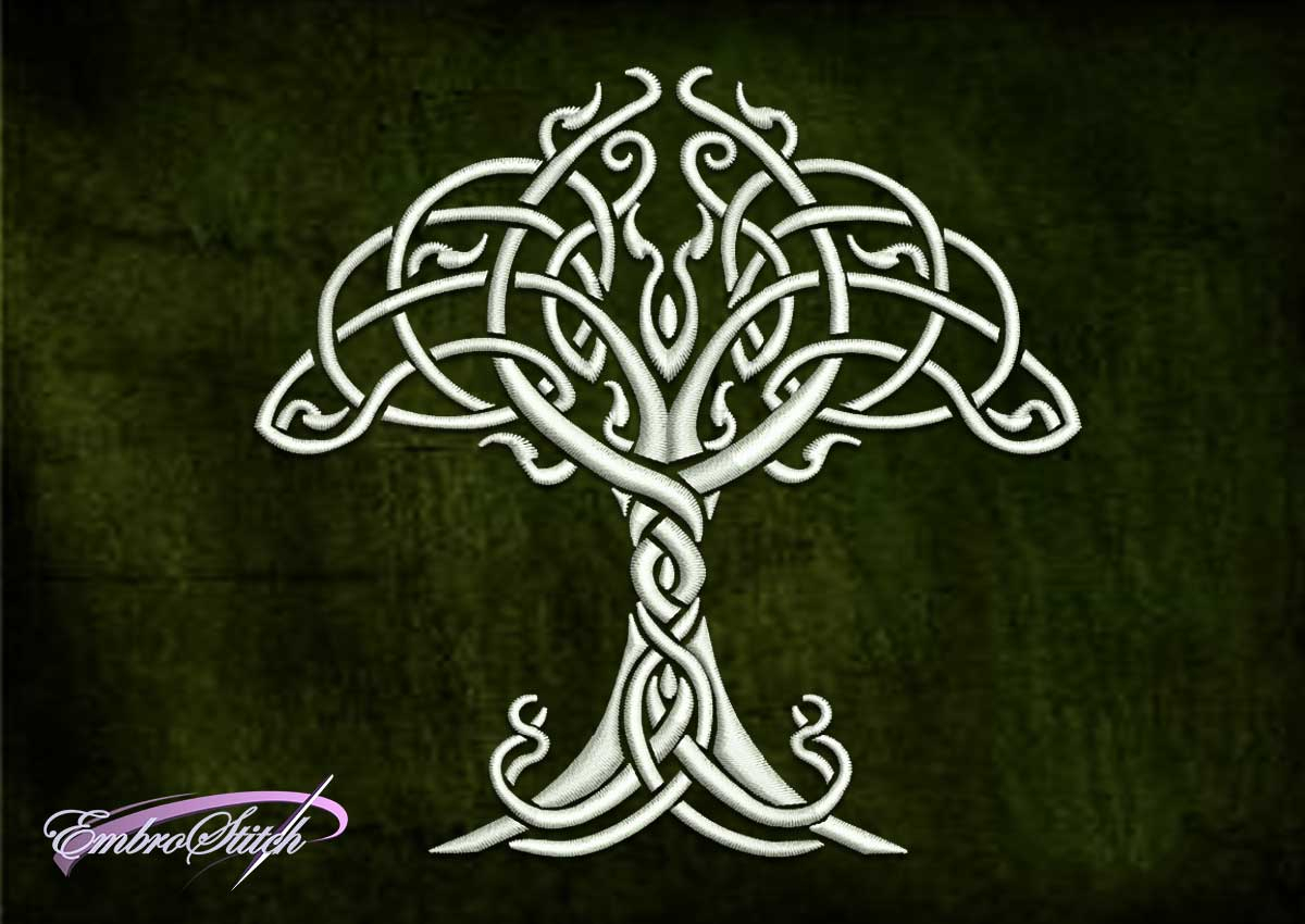 Celtic Embroidery Pattern Celtic Tree Embroidery Design 3 Sizes