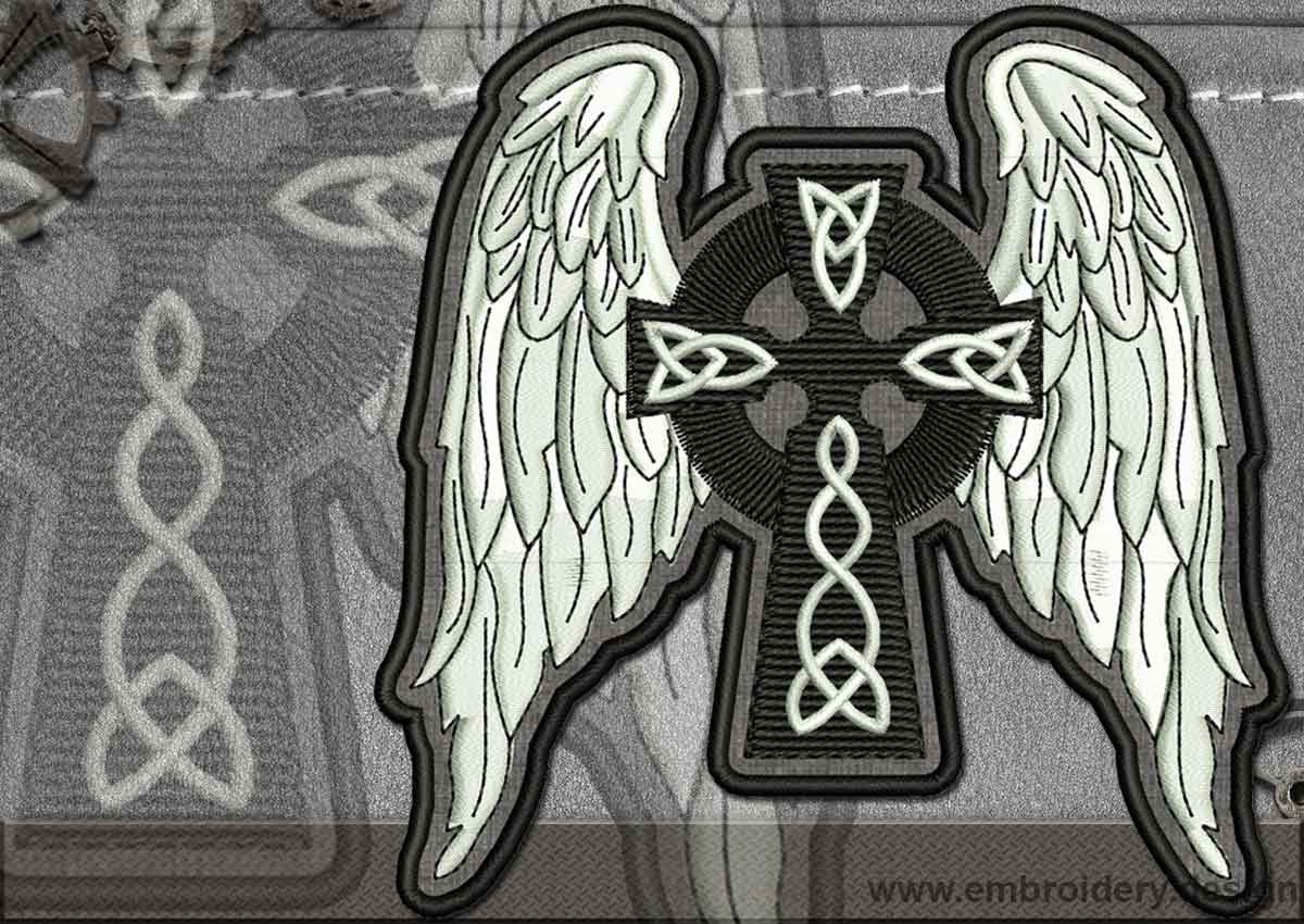 Celtic Embroidery Patterns Biker Patch Celtic Cross