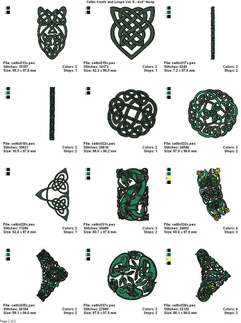 Celtic Embroidery Patterns Linaria Dalmatica Designs Celtic Knots And Loops Vol 5 4x4