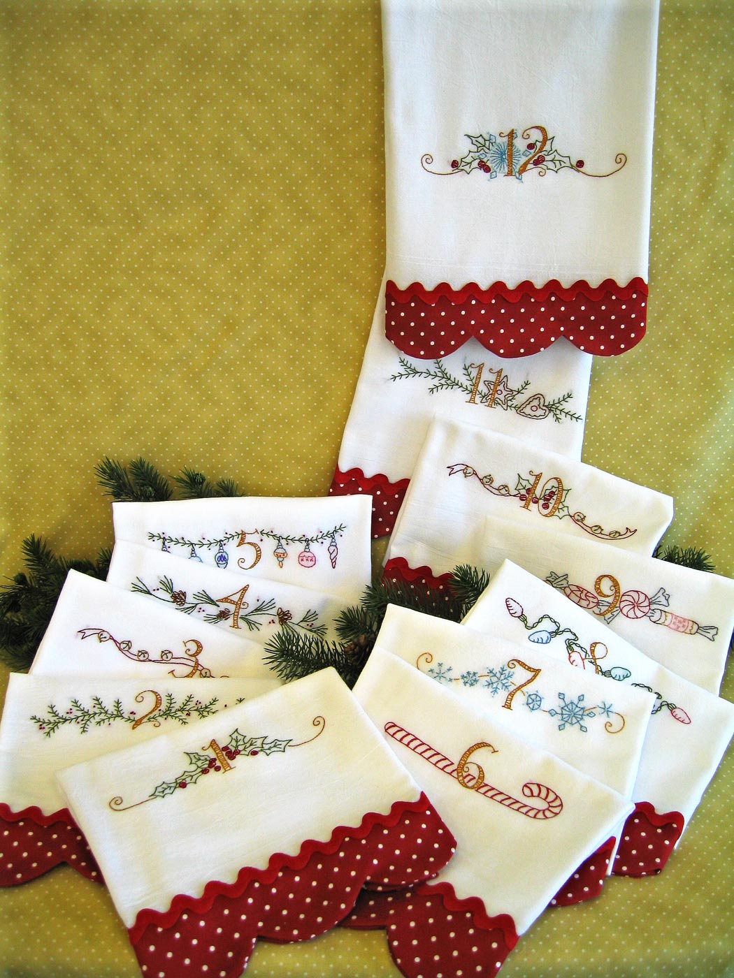 Christmas Hand Embroidery Patterns Hand Embroidery Pattern 12 Days Of Christmas
