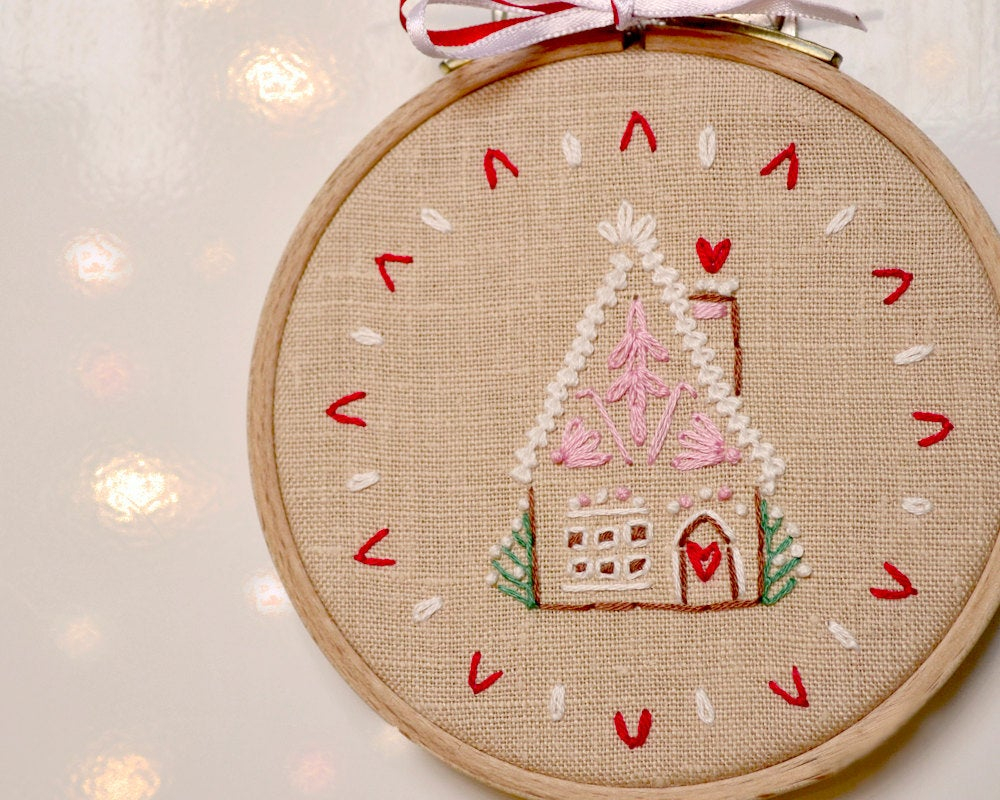 Christmas Hand Embroidery Patterns Hand Embroidery Patterns Pdf Christmas Ornament Gingerbread House Naiveneedle