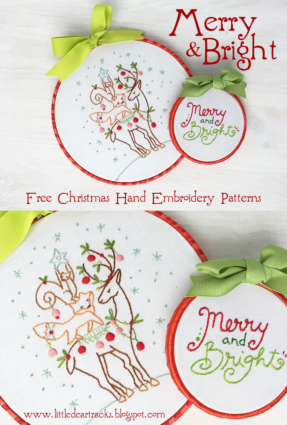 Christmas Hand Embroidery Patterns Little Dear Tracks Free Christmas Embroidery Patterns