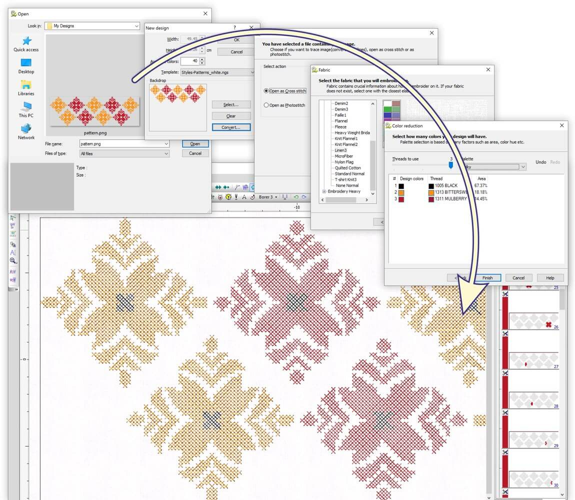Convert Picture To Embroidery Pattern Operator Level Wings Xp 6 Embroidery Software